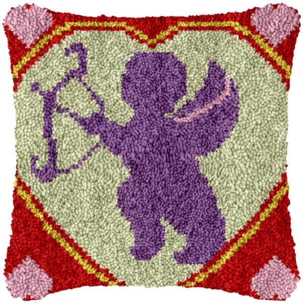 Purple Cupid - Latch Hook Pillow Kit