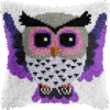 Purple Owl - Latch Hook Pillowcase Kit