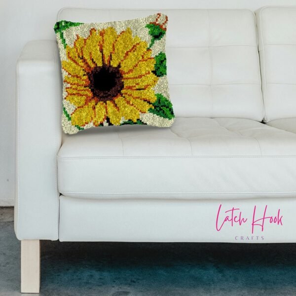Radiant Sunflower - Latch Hook Pillow Kit