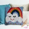 Rainbow Rain - Latch Hook Pillow Kit