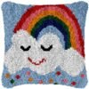Rainbow Rain - Latch Hook Pillow Kit