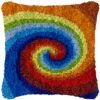 Rainbow Swirl - Latch Hook Pillow Kit