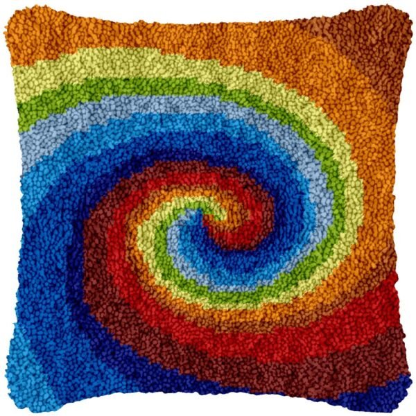 Rainbow Swirl - Latch Hook Pillow Kit