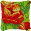 Red Blooms - Latch Hook Pillow Kit