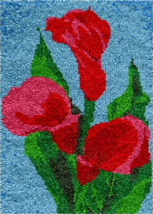 Red Calla Lily - Latch Hook Rug Kit