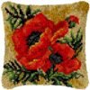 Red Carnations - Latch Hook Pillow Kit