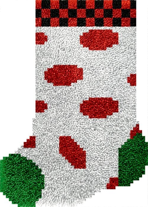 Red Dots - Latch Hook Stockings Kit