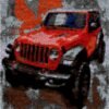 Red Jeep - Latch Hook Rug Kit