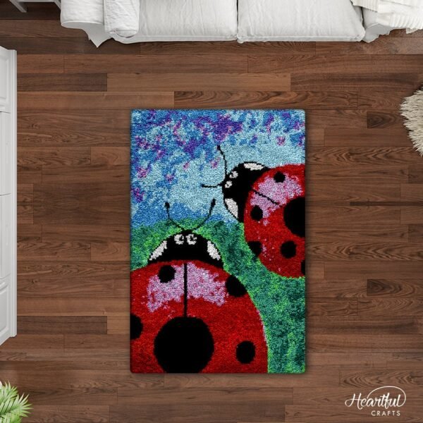 Red Ladybugs - Latch Hook Rug Kit