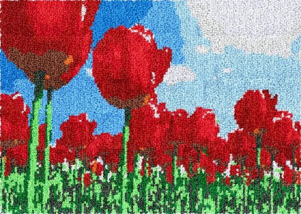 Red Tulips - Latch Hook Rug kit