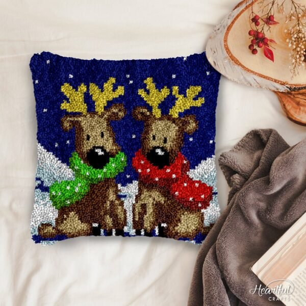 Reindeer Brothers - Latch Hook Pillow Kit