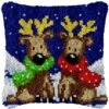 Reindeer Brothers - Latch Hook Pillow Kit