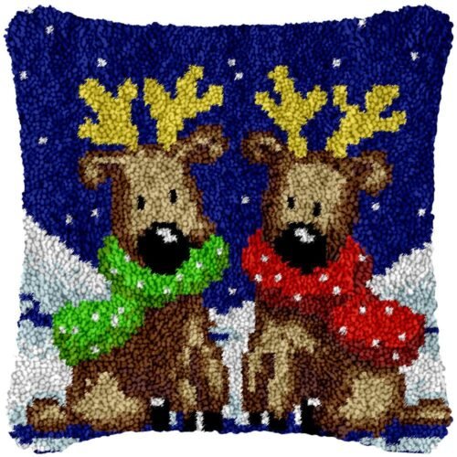 Reindeer Brothers - Latch Hook Pillow Kit