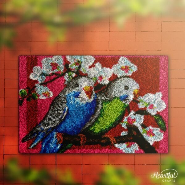 Romantic Love Birds - Latch Hook Rug Kit