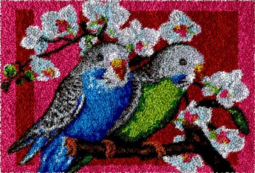Romantic Love Birds - Latch Hook Rug Kit