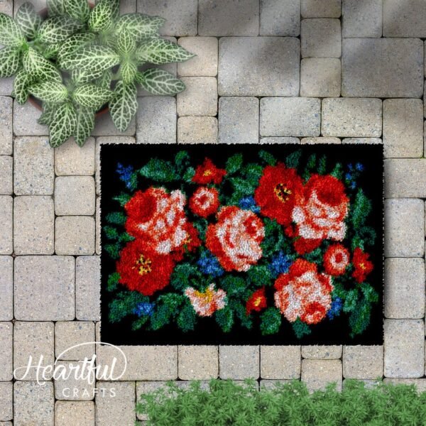 Rose Bush - Latch Hook Rug Kit