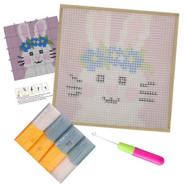 Rosy Cheek Bunny - Latch Hook Kit for Kids