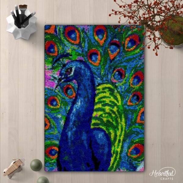 Royal Peacock - Latch Hook Rug Kit
