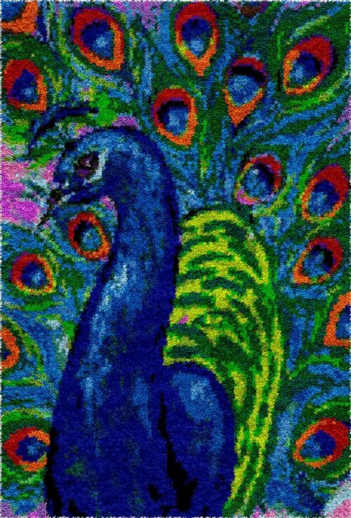 Royal Peacock - Latch Hook Rug Kit