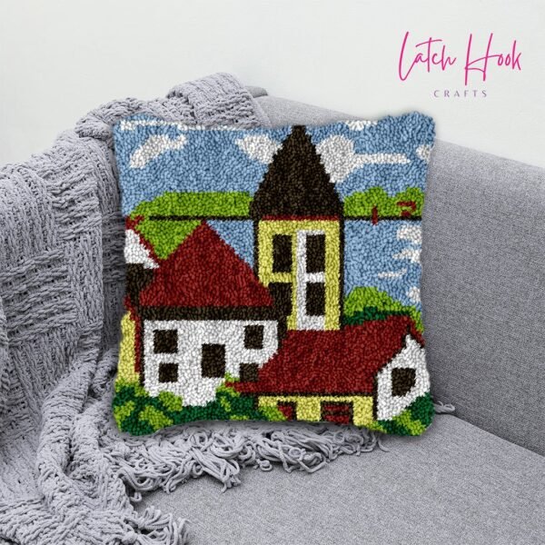 Rustic Architecture - Latch Hook Pillow Kit