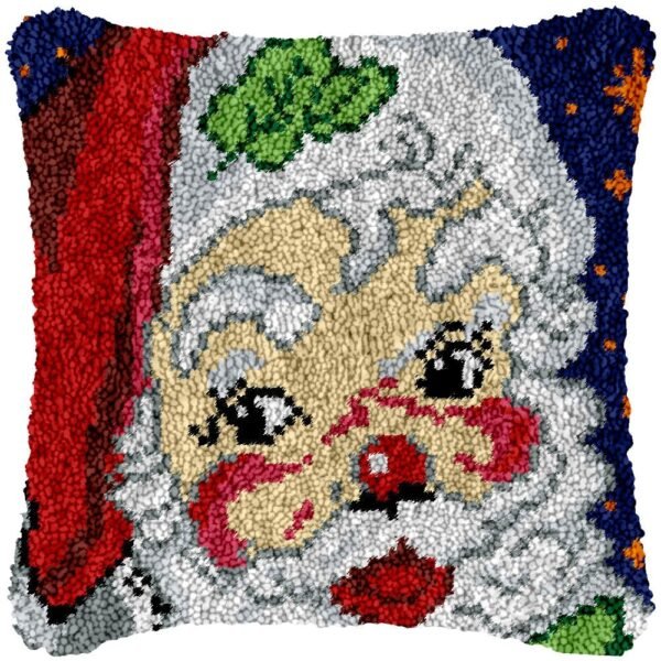 Santa face - Latch Hook Pillow Kit