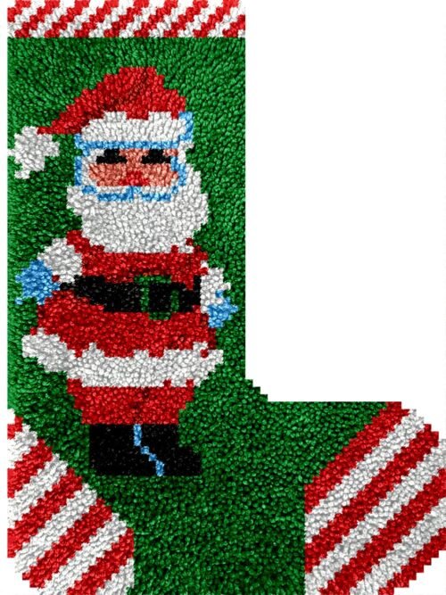 Santa Stripes - Latch Hook Stockings Kit