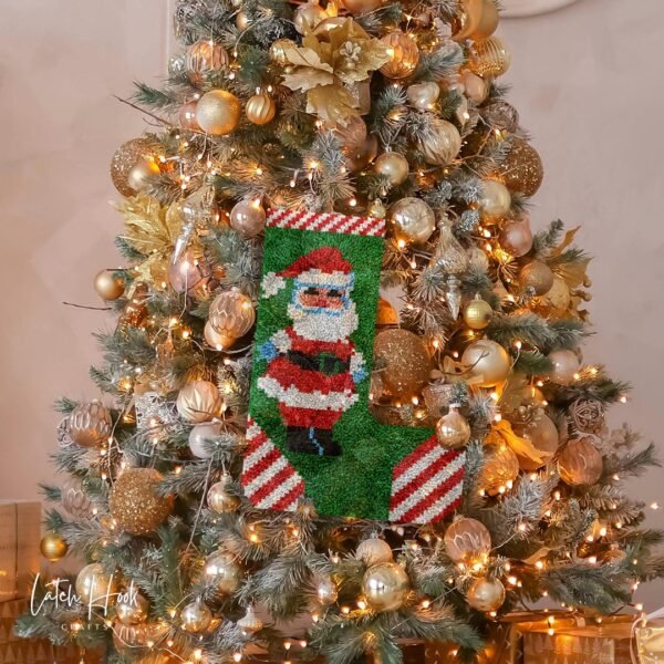 Santa Stripes - Latch Hook Stockings Kit