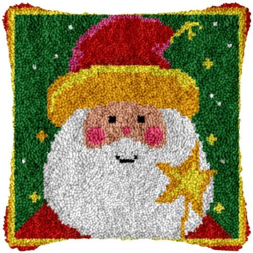 Santa with Wand - Latch Hook Pillow Kit