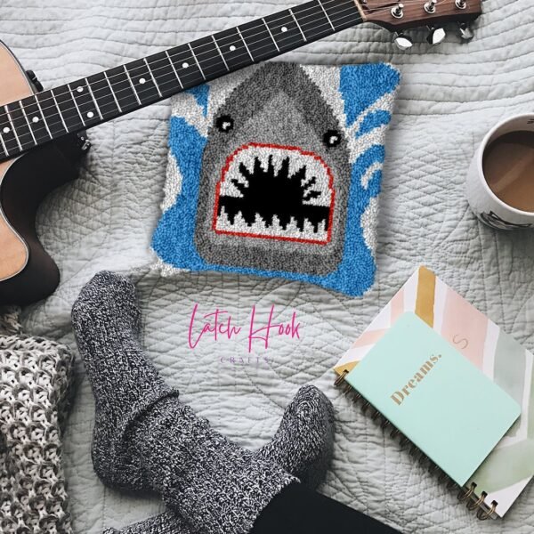 Shark Attack - Latch Hook Pillow Kit