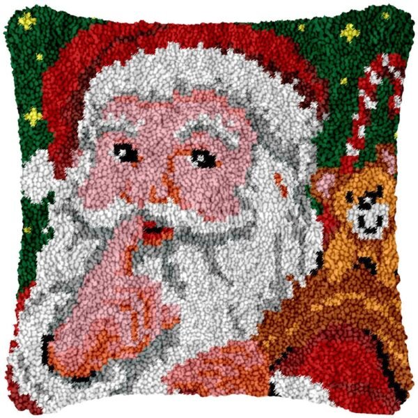 Shh! It's Santa - Latch Hook Pillow Kit