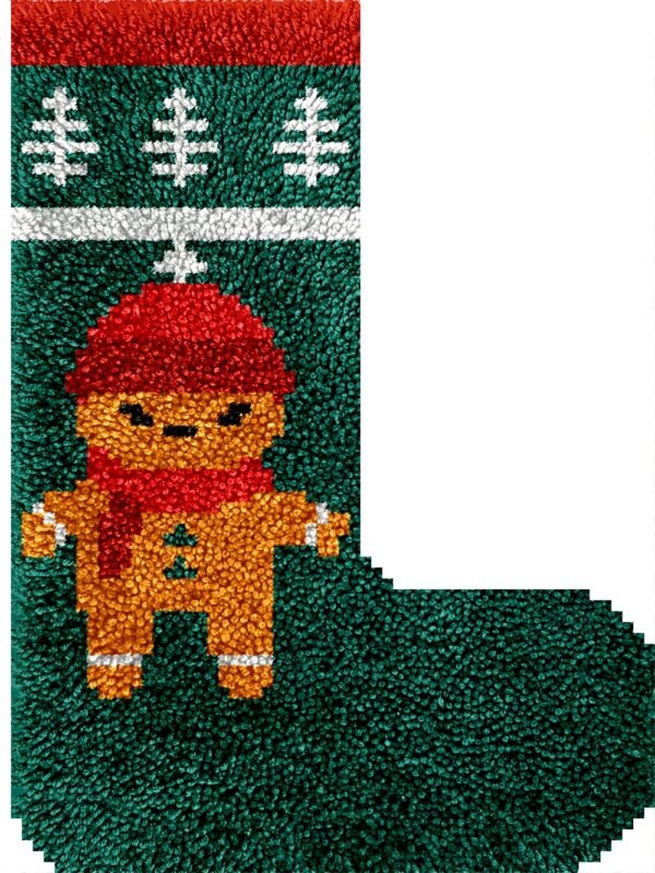 Silly Gingerbread - Latch Hook Stockings Kit