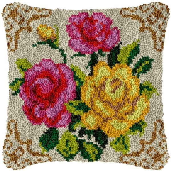 Simple Bouquet Pattern - Latch Hook Pillow Kit