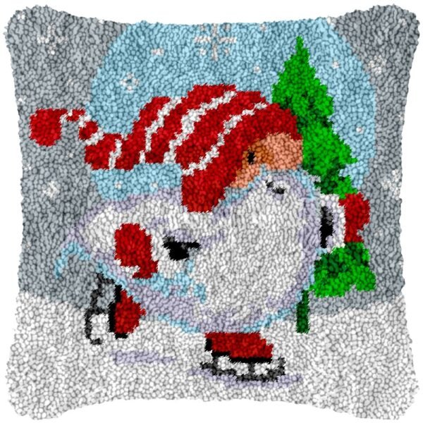 Skating Elf - Latch Hook Pillow Kit