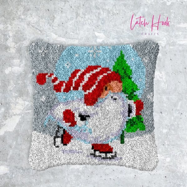 Skating Elf - Latch Hook Pillow Kit