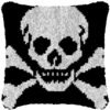 Skull Crossbones - Latch Hook Pillow Kit