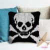 Skull Crossbones - Latch Hook Pillow Kit