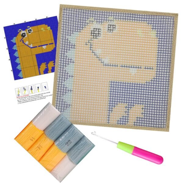 Smiley Dino - Latch Hook Kit for Kids