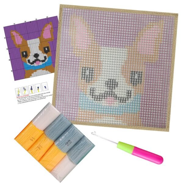 Smiling Frenchie - Latch Hook Kit for Kids