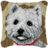 Smiling Highland Terrier - Latch Hook Pillow Kit