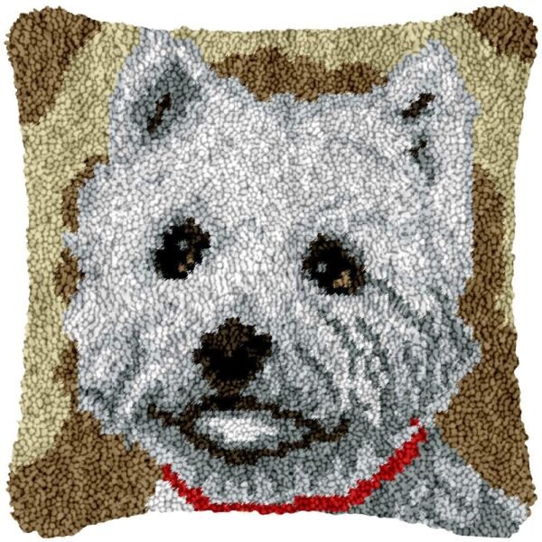 Smiling Highland Terrier - Latch Hook Pillow Kit