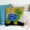 Smiling Turtle - Latch Hook Pillow Kit