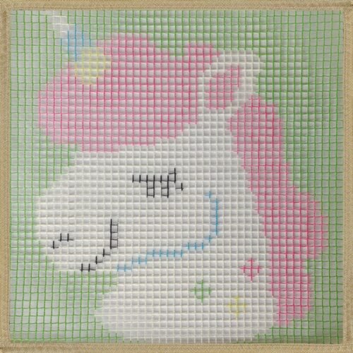 Smiling Unicorn - Latch Hook Kit for Kids