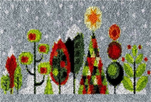 Snow Laced Trees - Latch Hook Rug Kit