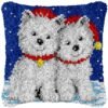 Snow Pups - Latch Hook Pillow Kit