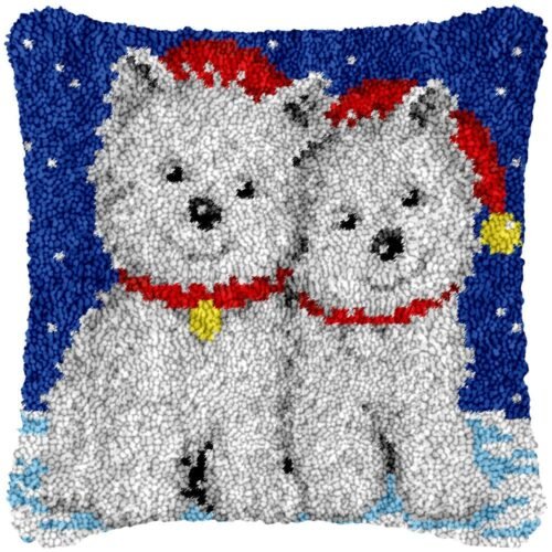 Snow Pups - Latch Hook Pillow Kit