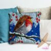 Snow Robin - Latch Hook Pillow Kit