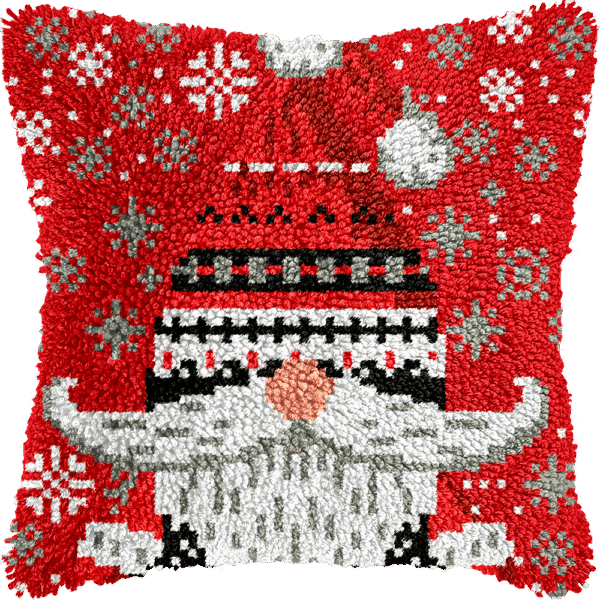 Snowflake Gnome - Latch Hook Pillowcase Kit