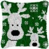 Snowflake Moose - Latch Hook Pillow Kit