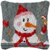 Snowman with Candy - Latch Hook Pillow Kit