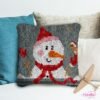 Snowman with Candy - Latch Hook Pillow Kit